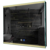 Specchio LED Quadrato | Pulsanti touch | Funzione anti-appannamento | Luce bianca calda - Reyze Serie Edge Modello 8